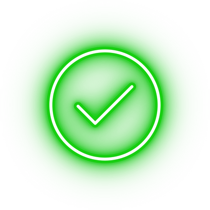 Neon green task complete icon